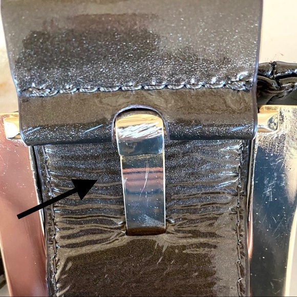 Michael Kors Purse‎ Peninsula Hobo Bag Dark Brown Croc Patent Leather - Picture 7 of 16